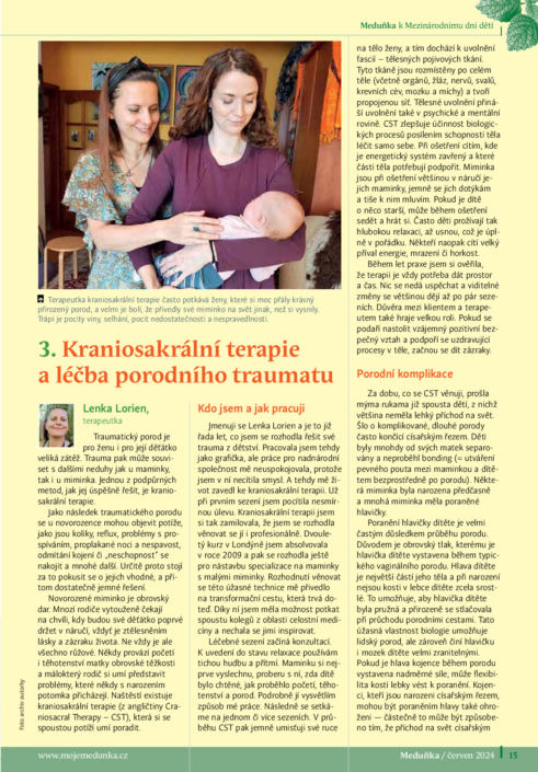 Medunka 1 - Kraniosakrální terapie a léčba porodního traumatu